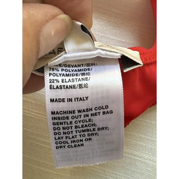 Lafayette 148 New York Bralette Bikini Swim Top In Flame Red Sz XSmall New - Picture 5 of 5